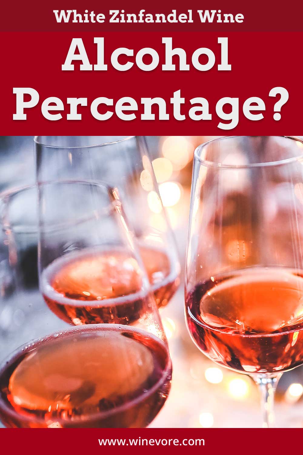 Three wine glasses of white zinfandel - what is its Alcohol Percentage?