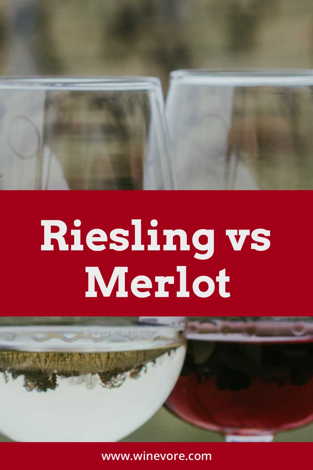 2 glasses of wine - Riesling vs Merlot.