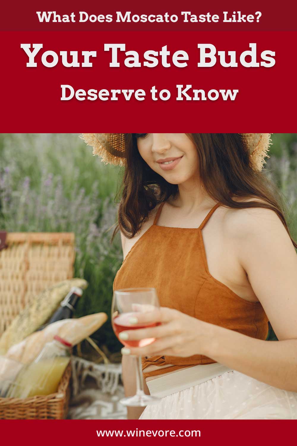 Woman wearing hat holding a wine glass - What Does Moscato Taste Like?