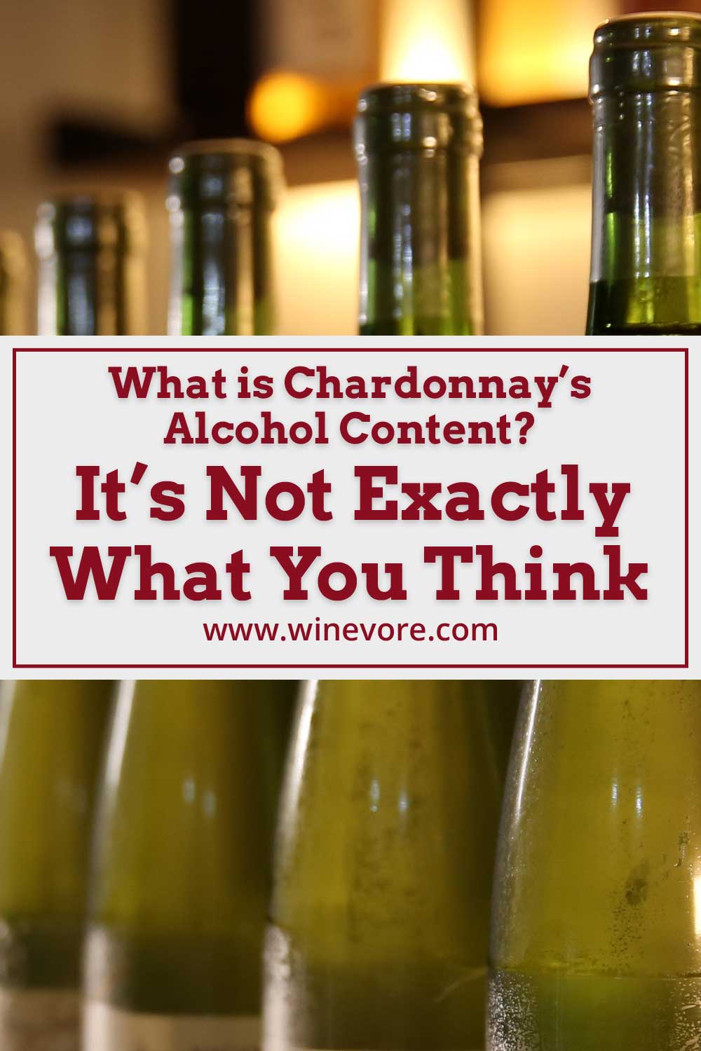 Wine bottles lined up - Chardonnay's Alcohol Content.