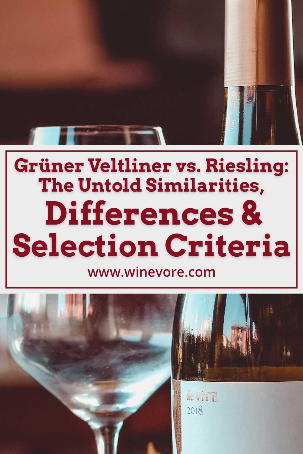 A wine glass with a wine bottle - Grüner Veltliner vs. Riesling: The Similarities, Differences & Selection Criteria