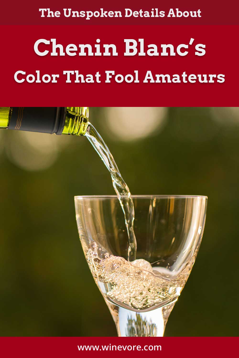 Wine being poured into a small wine glass - Details About Chenin Blanc's Color.