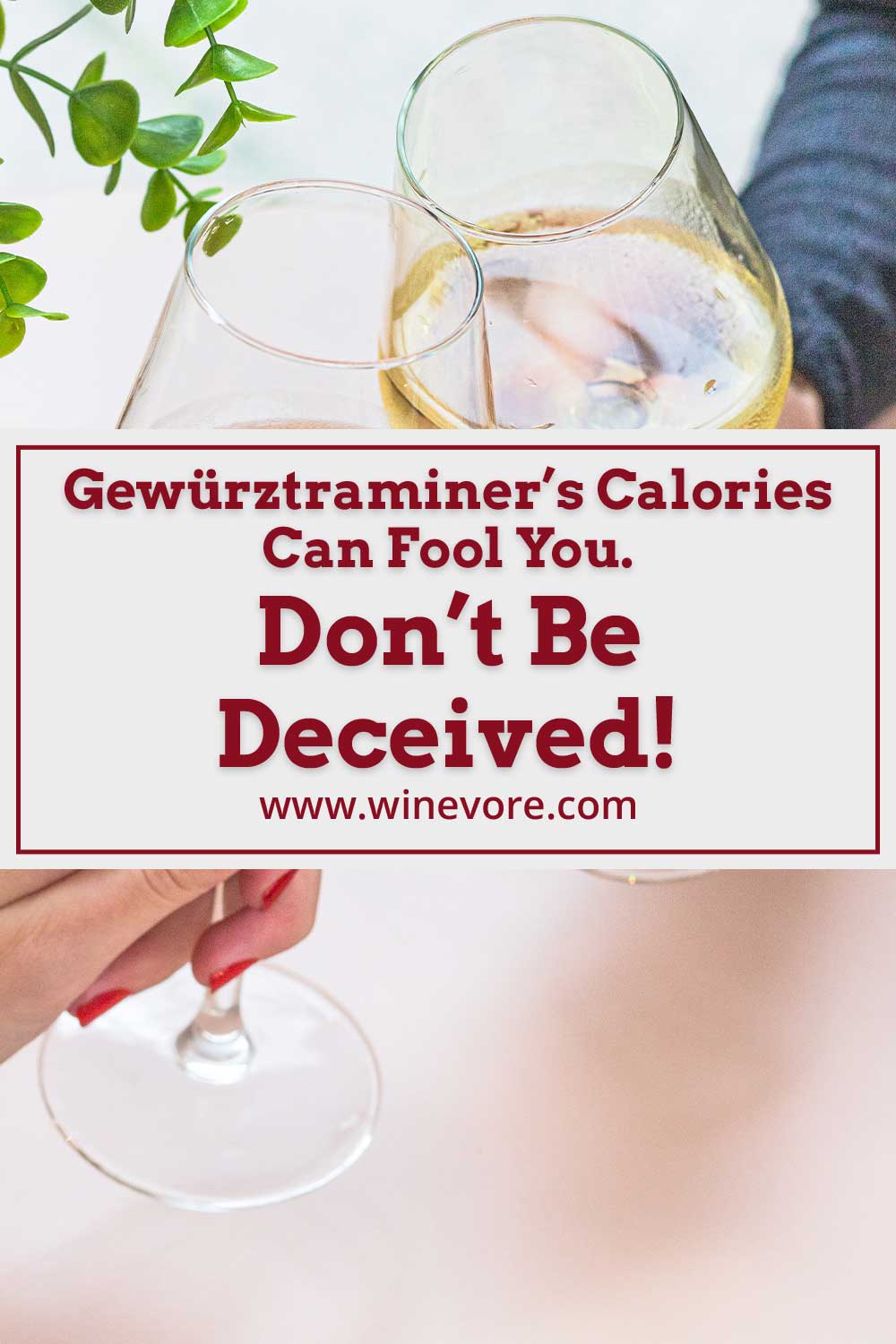 Clinking two wine glasses - Gewürztraminer’s Calories.