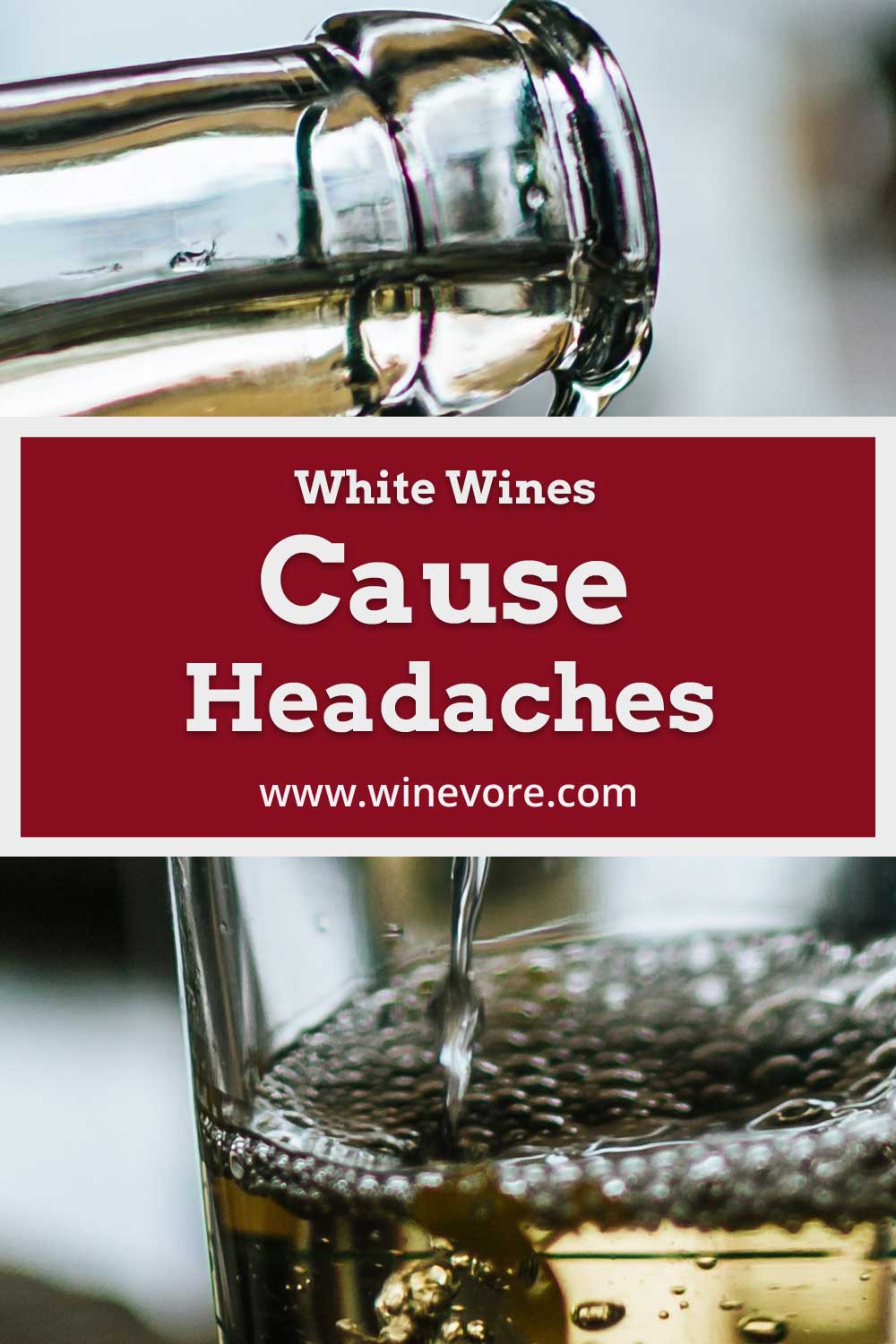 White wine being poured into a glass - White Wines Cause Headaches.